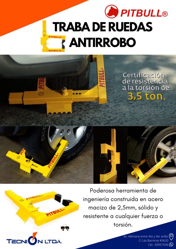 Traba de Ruedas Antirrobo / Pitbull – TECNION LTDA DISTRIBUIDOR de ...